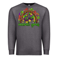 Charcoal Heather Mardi Gras rainbow and masks Premium Sweatshirt - HowdyJamesFarm