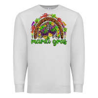 Dove Grey Mardi Gras rainbow and masks Premium Sweatshirt - HowdyJamesFarm