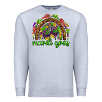 Heather Grey Mardi Gras rainbow and masks Premium Sweatshirt - HowdyJamesFarm