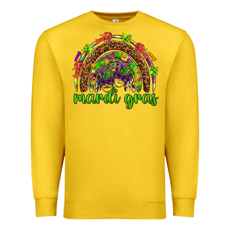 Mardi Gras Rainbow And Masks Premium Sweatshirt by HowdyJamesFarm | Teevron