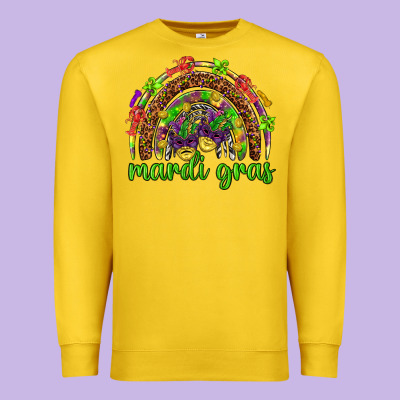 Mardi Gras Rainbow And Masks Premium Sweatshirt Designed By Howdyjamesfarm