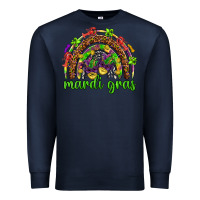Navy Mardi Gras rainbow and masks Premium Sweatshirt - HowdyJamesFarm
