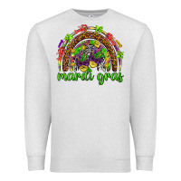 Oatmeal Heather Mardi Gras rainbow and masks Premium Sweatshirt - HowdyJamesFarm