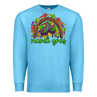 Ocean Blue Mardi Gras rainbow and masks Premium Sweatshirt - HowdyJamesFarm