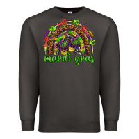 Smoke Mardi Gras rainbow and masks Premium Sweatshirt - HowdyJamesFarm
