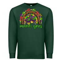 Sports Green Mardi Gras rainbow and masks Premium Sweatshirt - HowdyJamesFarm