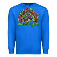 True Royal Mardi Gras rainbow and masks Premium Sweatshirt - HowdyJamesFarm