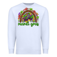 White Mardi Gras rainbow and masks Premium Sweatshirt - HowdyJamesFarm