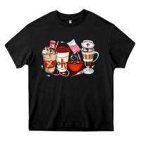 Black Nurse Coffee Cups Heavy Core Tee - Artiststas