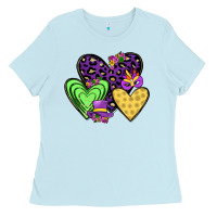 Baby Blue hearts mardi gras Ladies Tee - JahusDesignShop