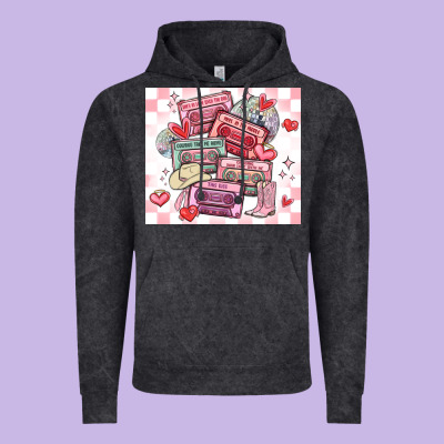 Valentine's Day Cassette Tapes Vintage Hoodie Designed By Maliassmallbusiness