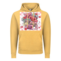Vintage Mustard valentine's day cassette tapes Vintage Hoodie - MaliasSmallBusiness