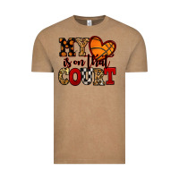 Vintage Coffee my heart is on that court basketball red and black Vintage Tee - NancyCooperArtShop
