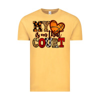 Vintage Mustard my heart is on that court basketball red and black Vintage Tee - NancyCooperArtShop