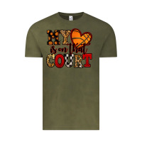 Vintage Olive my heart is on that court basketball red and black Vintage Tee - NancyCooperArtShop