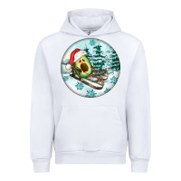 White Slide Avocado Urban Hoodie - FaDigitalArtStudio