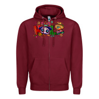 Burgundy Hola Cinco De Mayo Zipper Hoodie - NancyCooperArtShop