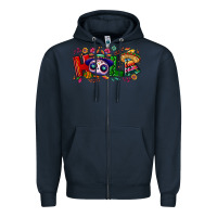 Navy Hola Cinco De Mayo Zipper Hoodie - NancyCooperArtShop