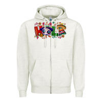 Oatmeal Heather Hola Cinco De Mayo Zipper Hoodie - NancyCooperArtShop