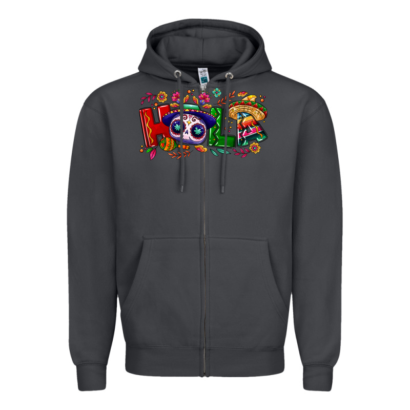 Hola Cinco De Mayo Zipper Hoodie by NancyCooperArtShop | Teevron