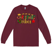 Burgundy christmas vibes Long Sleeve Tee - BundleAndBundleShop