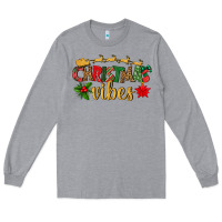 Heather Grey christmas vibes Long Sleeve Tee - BundleAndBundleShop