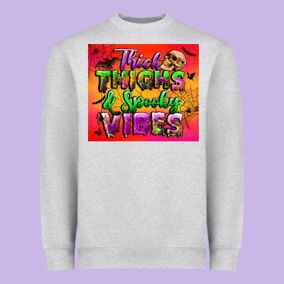 Thick Thighs And Spooky Vibes Tumbler Heavyweight Sweatshirt Designed By Bundleandbundleshop
