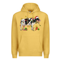 Antique Gold christmas holstein cow Premium Hoodie - CowGirlArtShop