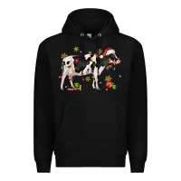 Black christmas holstein cow Premium Hoodie - CowGirlArtShop