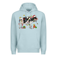 Blue Mist christmas holstein cow Premium Hoodie - CowGirlArtShop