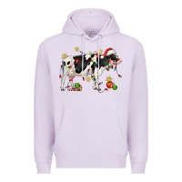 Lilac christmas holstein cow Premium Hoodie - CowGirlArtShop
