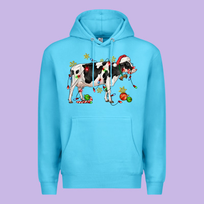 Christmas Holstein Cow Premium Hoodie Designed By Cowgirlartshop