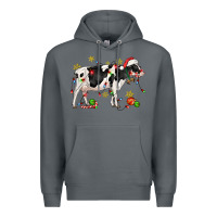 Rock christmas holstein cow Premium Hoodie - CowGirlArtShop