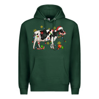 Sports Green christmas holstein cow Premium Hoodie - CowGirlArtShop