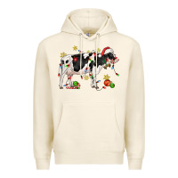 Tofu christmas holstein cow Premium Hoodie - CowGirlArtShop