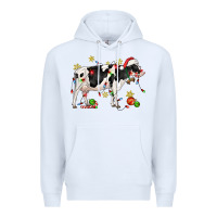 White christmas holstein cow Premium Hoodie - CowGirlArtShop