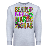 Heather Grey Bead up bitches it's Mardi Gras Premium Sweatshirt - HowdyJamesFarm