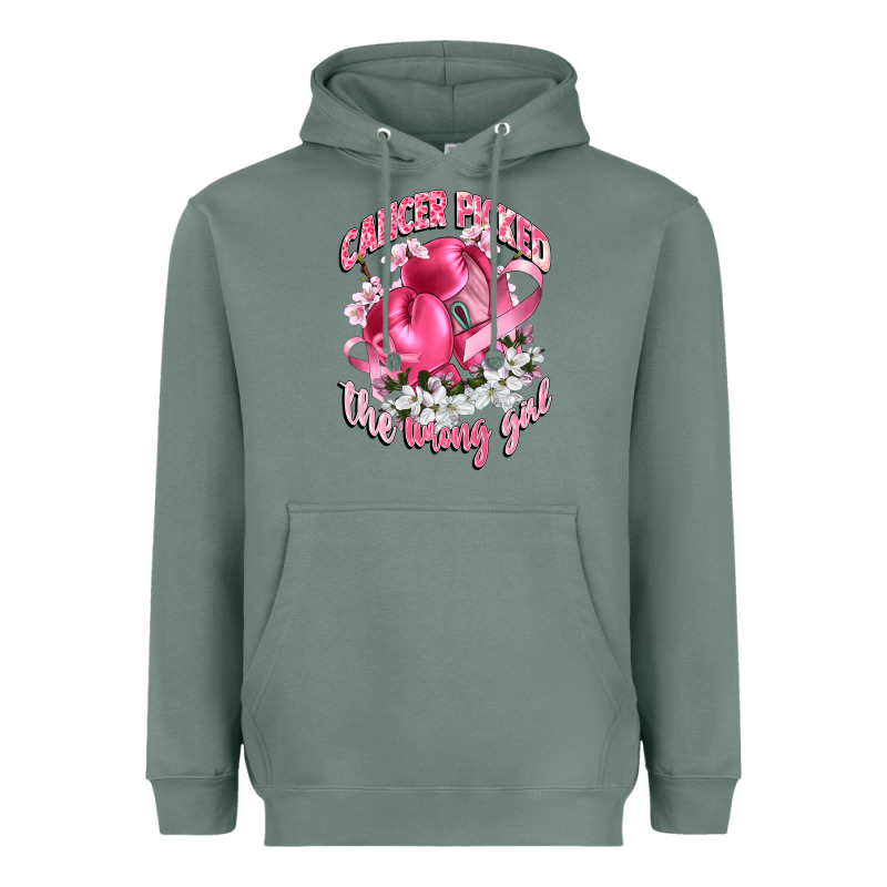 Cancer Picked The Wrong Girl Heavyweight Hoodie by CowGirlArtShop | Teevron