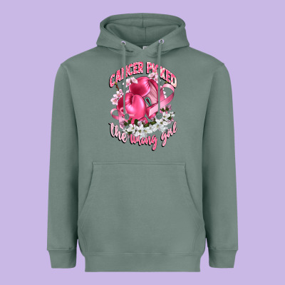 Cancer Picked The Wrong Girl Heavyweight Hoodie Designed By Cowgirlartshop