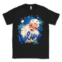 Black believe winter christmas santa claus Classic Tee - MaliasSmallBusiness