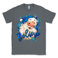 Charcoal Heather believe winter christmas santa claus Classic Tee - MaliasSmallBusiness