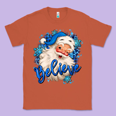 Believe Winter Christmas Santa Claus Classic Tee Designed By Maliassmallbusiness