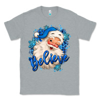 Heather Grey believe winter christmas santa claus Classic Tee - MaliasSmallBusiness
