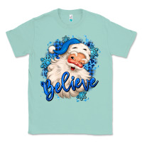 Seafoam believe winter christmas santa claus Classic Tee - MaliasSmallBusiness