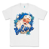 White believe winter christmas santa claus Classic Tee - MaliasSmallBusiness