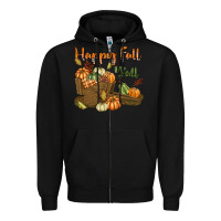 Black Happy Fall Y'all Zipper Hoodie - texasbilliewilder