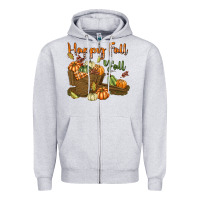 Heather Grey Happy Fall Y'all Zipper Hoodie - texasbilliewilder