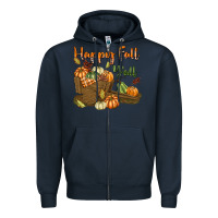 Navy Happy Fall Y'all Zipper Hoodie - texasbilliewilder