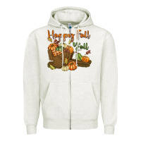 Oatmeal Heather Happy Fall Y'all Zipper Hoodie - texasbilliewilder