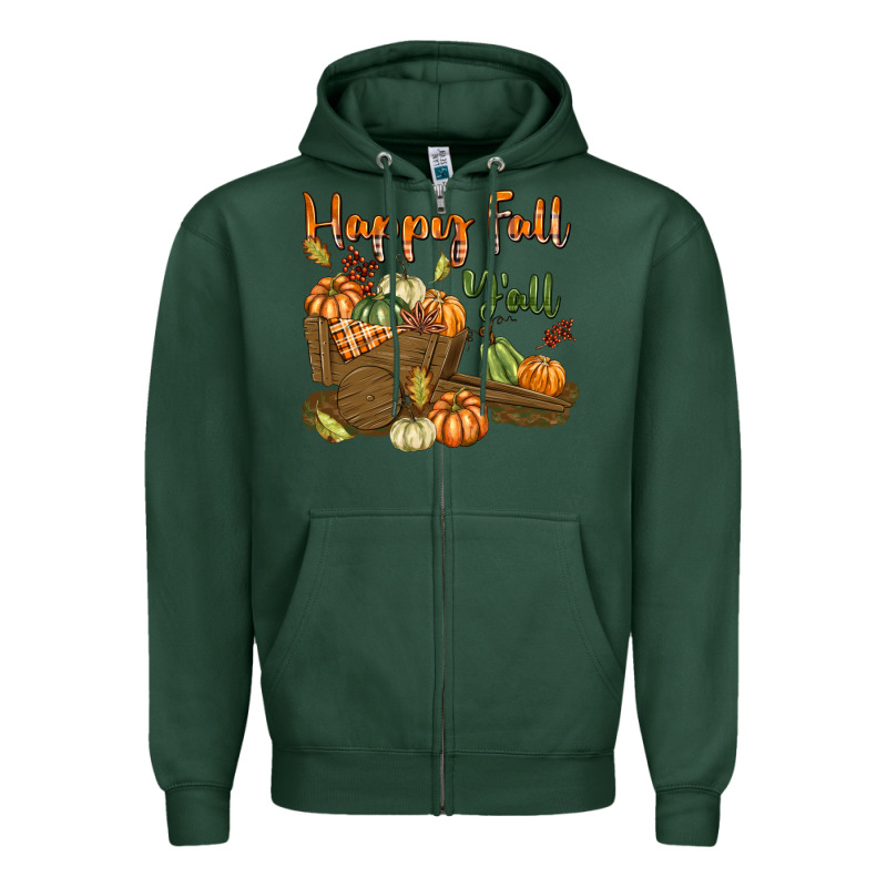 Happy Fall Y'all Zipper Hoodie by texasbilliewilder | Teevron